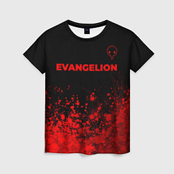 Женская футболка Evangelion - red gradient посередине