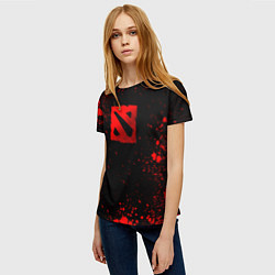 Футболка женская Красные брызги - Dota 2, цвет: 3D-принт — фото 2