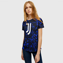 Футболка женская Juventus blue energy, цвет: 3D-принт — фото 2