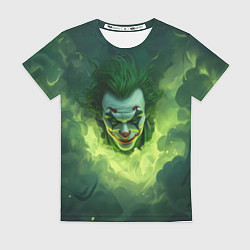 Футболка женская Злой Джокер в зеленом дыму, цвет: 3D-принт