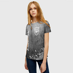 Футболка женская Arsenal - grey gradient вертикально, цвет: 3D-принт — фото 2