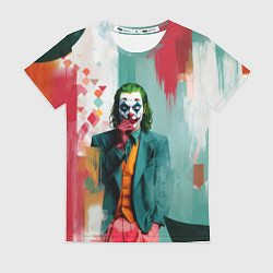 Женская футболка Джокер и стены в краске