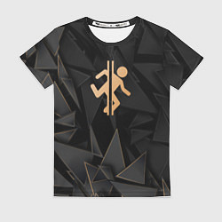 Женская футболка Portal golden poly