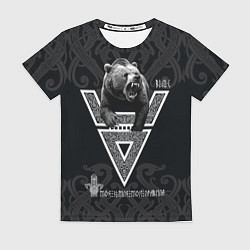 Женская футболка Моя земля мои правила: медведь