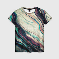 Женская футболка Абстракция тёмные краски с текстурой