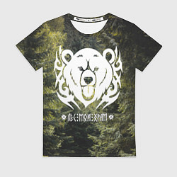 Футболка женская Лес мой храм - дух леса медведь Велес, цвет: 3D-принт