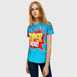 Футболка женская Superhero comic style, цвет: 3D-принт — фото 2