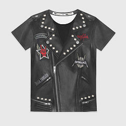 Женская футболка Косуха с нашивками Metallica