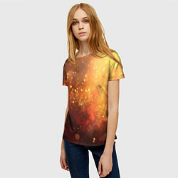 Футболка женская Золотая блестящая текстура, цвет: 3D-принт — фото 2