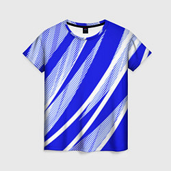 Женская футболка Абстрактный синий полосатый