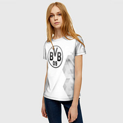 Футболка женская Borussia white poly, цвет: 3D-принт — фото 2