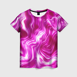 Футболка женская Завихрения - оттенки розового и белого, цвет: 3D-принт