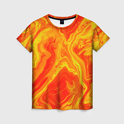 Женская футболка Огненный жёлто-красный
