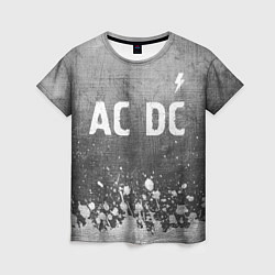 Футболка женская AC DC - grey gradient посередине, цвет: 3D-принт