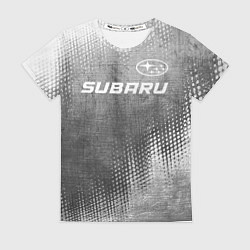 Футболка женская Subaru - grey gradient посередине, цвет: 3D-принт