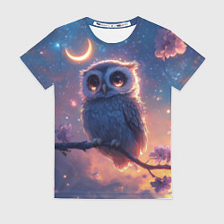 Женская футболка Совушка и полумесяц