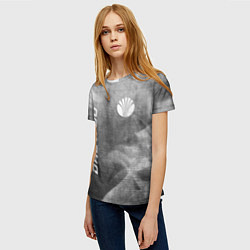 Футболка женская Daewoo - grey gradient вертикально, цвет: 3D-принт — фото 2