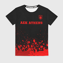 Женская футболка AEK Athens - red gradient посередине