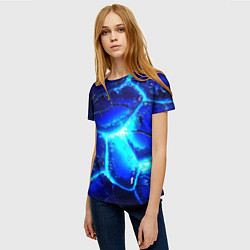 Футболка женская Синие плиты лед, цвет: 3D-принт — фото 2