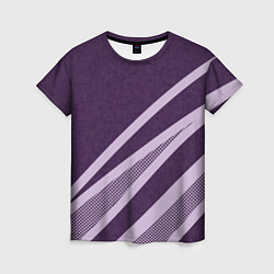 Женская футболка Фиолетовый абстрактный с полосой