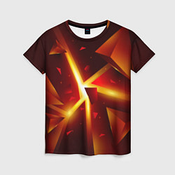 Футболка женская Трехмерный взрыв неоновых плит абстракция, цвет: 3D-принт
