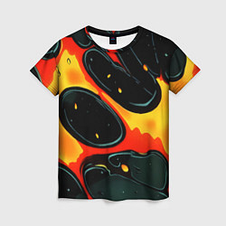 Женская футболка Оранжевые разломы текстура