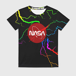 Футболка женская НАСА молнии градиент, цвет: 3D-принт