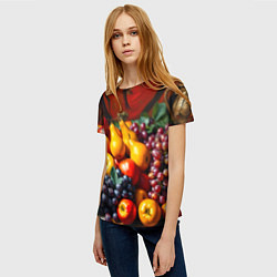Футболка женская Фруктовый натюрморт, цвет: 3D-принт — фото 2