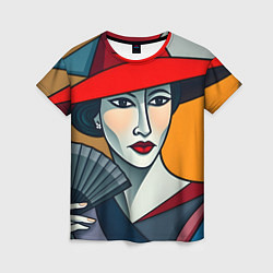 Футболка женская Дама с веером, цвет: 3D-принт