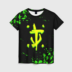 Футболка женская Doom x fallout кислотное лого, цвет: 3D-принт