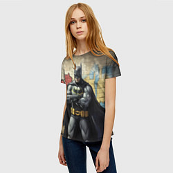 Футболка женская Бэтмен на фоне стены, цвет: 3D-принт — фото 2