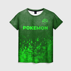 Женская футболка Pokemon - green gradient посередине