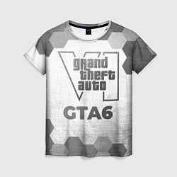 Женская футболка GTA6 - white gradient