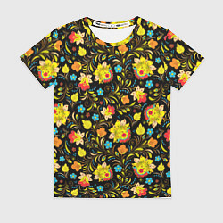 Женская футболка Хохлома цветы