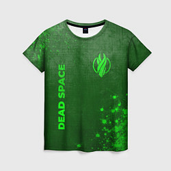 Женская футболка Dead Space - green gradient вертикально