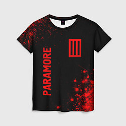 Женская футболка Paramore - red gradient вертикально