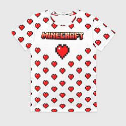 Футболка женская Minecraft любовь, цвет: 3D-принт