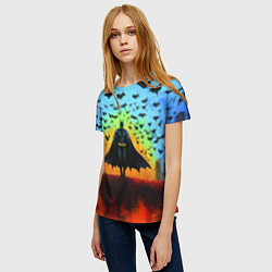 Футболка женская Бэтмен и летучие мыши, цвет: 3D-принт — фото 2