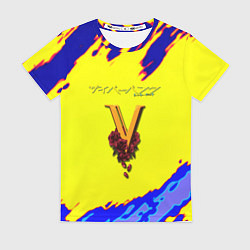 Футболка женская Cyberpunk краски неоновые, цвет: 3D-принт