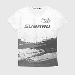 Футболка женская Subaru - white gradient посередине, цвет: 3D-принт