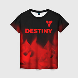 Женская футболка Destiny - red gradient посередине