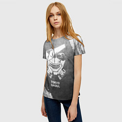 Футболка женская Tokyo Ghoul - grey gradient, цвет: 3D-принт — фото 2