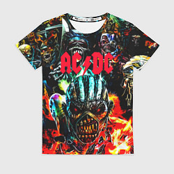 Футболка женская ACDC рок монстры, цвет: 3D-принт