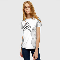 Футболка женская Citroen white poly, цвет: 3D-принт — фото 2