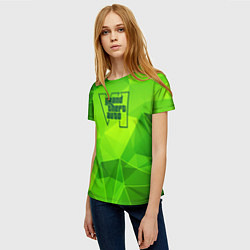 Футболка женская GTA6 green poly, цвет: 3D-принт — фото 2