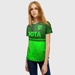 Футболка женская Dota - green gradient посередине, цвет: 3D-принт — фото 2