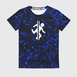 Женская футболка Portal blue energy