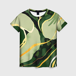 Футболка женская Зеленый природный паттерн, цвет: 3D-принт