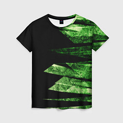 Женская футболка Color green black