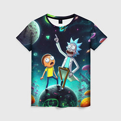 Футболка женская Рик и Морти на планете сказочных грибов, цвет: 3D-принт